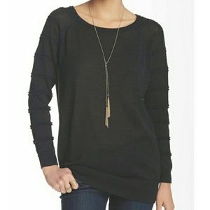 Yoki ribbed sleeve sweater XL Black